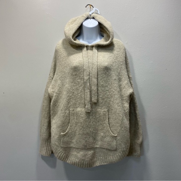 Madewell Womenโs Wilmington Hoodie Sweater Heather Parchment Size Small - Picture 2 of 11